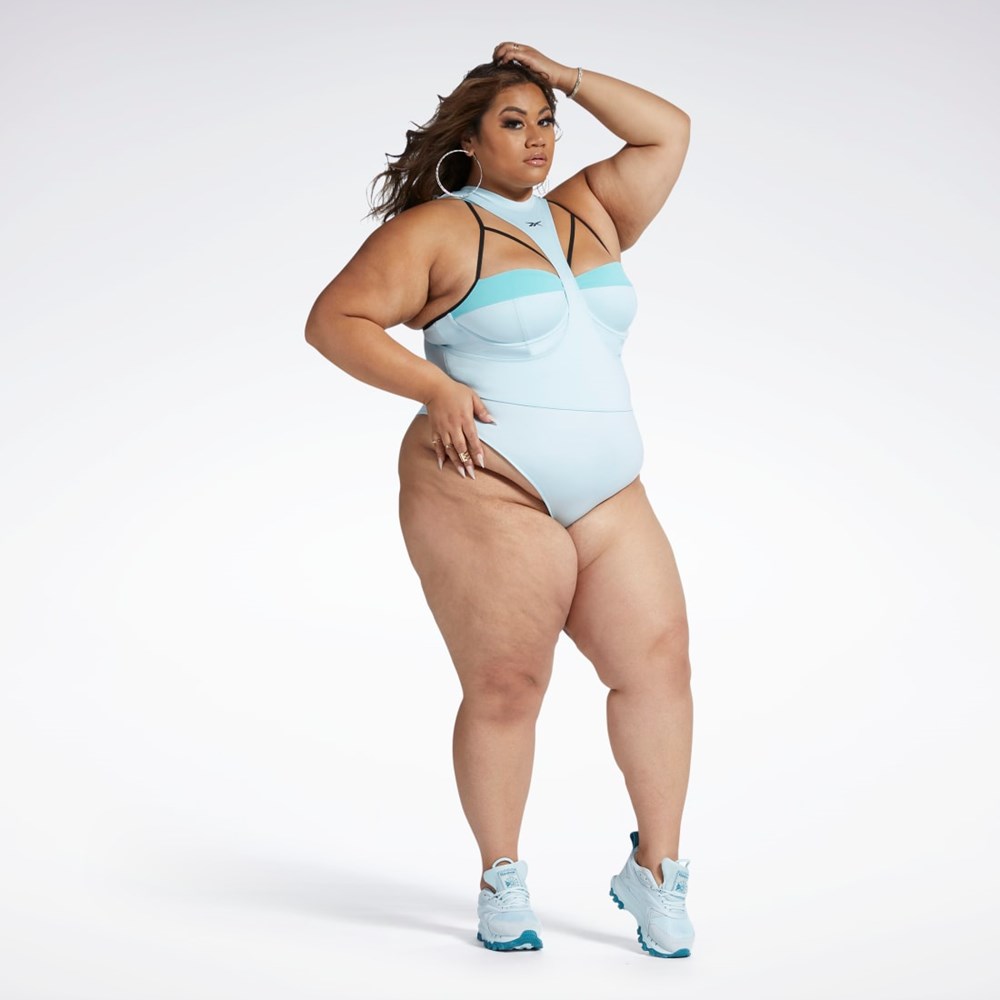 Reebok Cardi B Body Layer (Plus Size) Modre | NRUHW0218