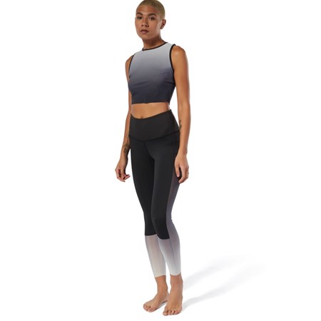 Reebok Joga Ombre Leggings Čierne Siva | ZUPWL7852